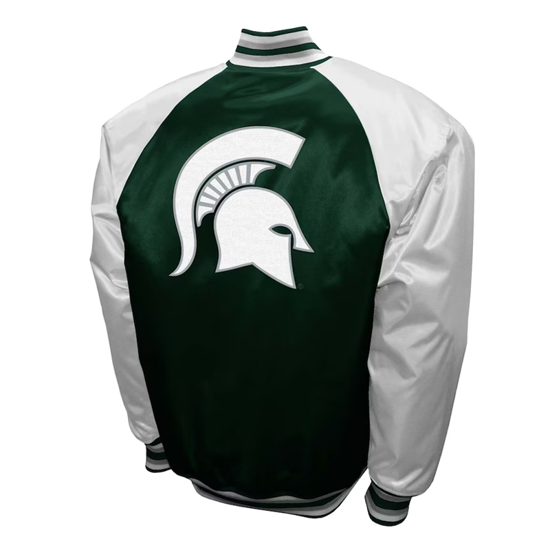 Michigan State Spartans The Game Green Satin Jacket - Image 2