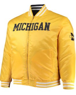Michigan Wolverines Maize Satin Jacket