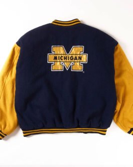 Michigan Wolverines Navy and Yellow Varsity Wool Jacket