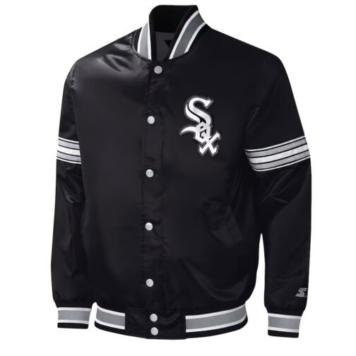 Black Chicago White Sox Midfield Satin Jacket