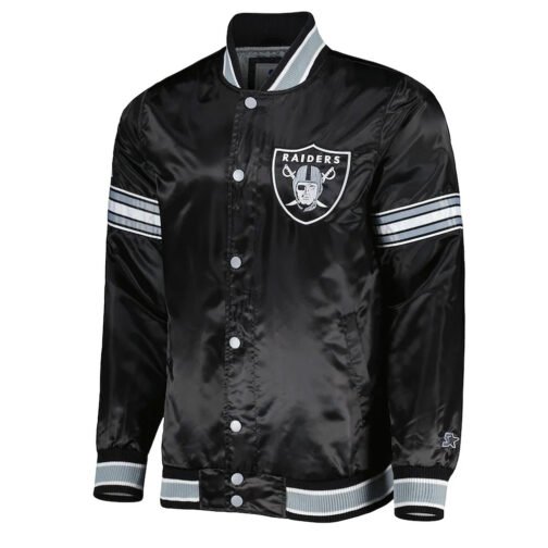 Las Vegas Raiders Midfield Black Satin Jacket