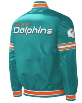 Midfield Miami Dolphins Aqua Varsity Satin Jacket