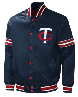 Minnesota Twins Midfield Varsity Navy Blue Satin Jacket
