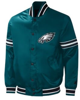 Philadelphia Eagles Midfield Green Satin Jacket