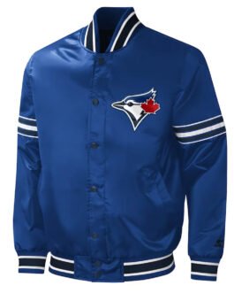 Toronto Blue Jays Royal Midfield Varsity Satin Jacket