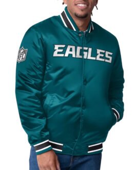 Philadelphia Eagles Closer Midnight Green/Silver Satin Jacket