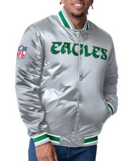 Philadelphia Eagles Closer Midnight Green/Silver Satin Jacket