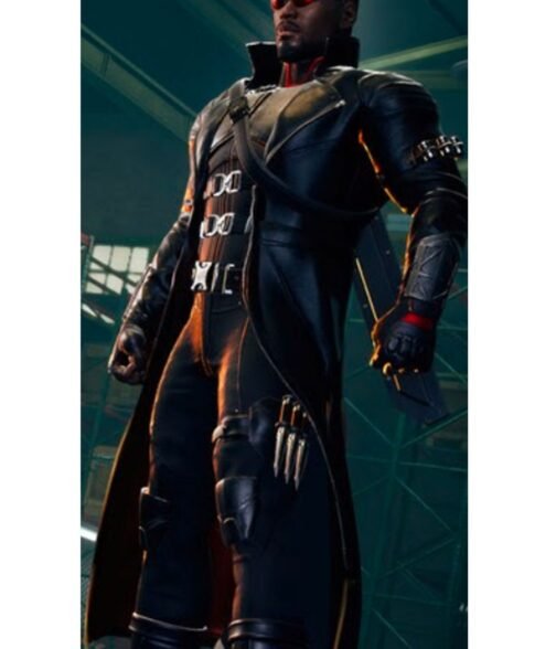 Blade Midnight Sun Black Leather Coat - Image 2