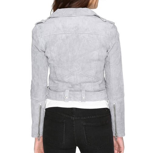 Midori Francis The Sex Lives of College Girls Gray Suede Jacket - Image 3