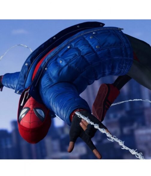 Miles Morales Spider-Man PS4 Puffer Hooded Jacket - Image 6