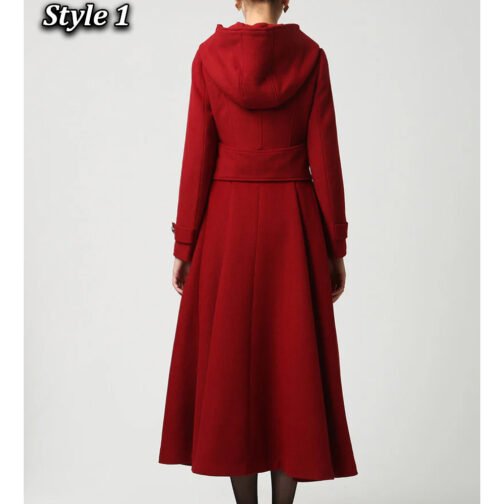Women’s Hooded Military Wool Coat - Image 14