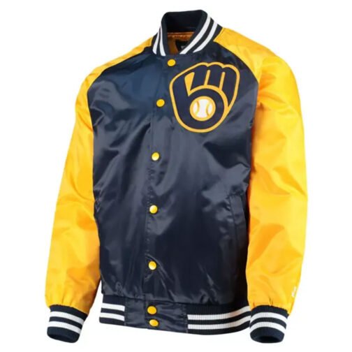 Milwaukee Brewers Starter Blue and Yellow Jacket