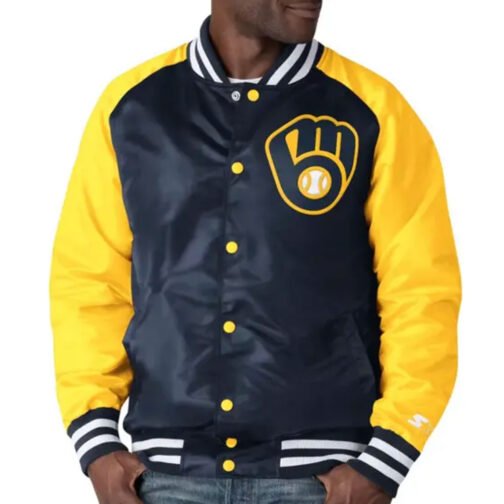 Milwaukee Brewers Starter Blue and Yellow Jacket - Image 3