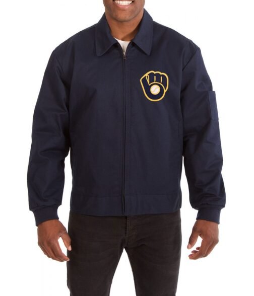 Cotton Milwaukee Brewers Blue Jacket