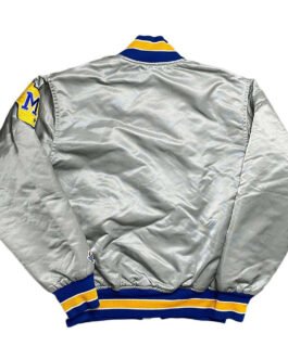 Milwaukee Brewers Grey Varsity Satin Jacket
