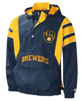 Impact Milwaukee Brewers Half-Zip Hoodie Jacket
