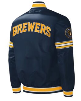 Milwaukee Brewers Midfield Navy Satin Jacket