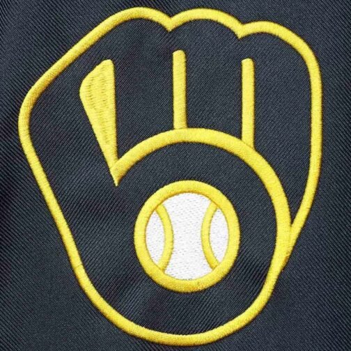Milwaukee Brewers Navy and Gold Hoodie Jacket - Image 3