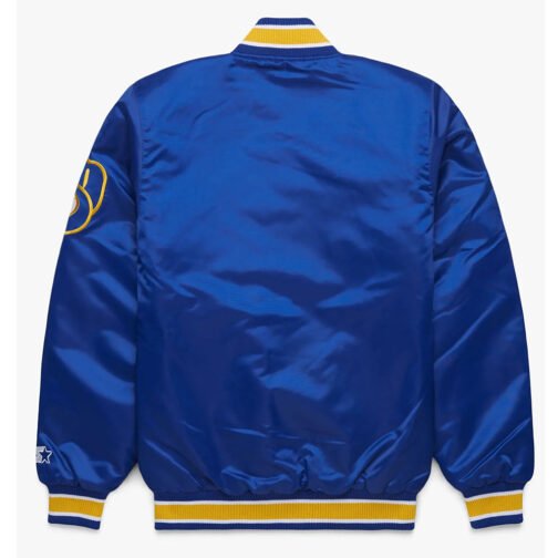 Milwaukee Brewers Royal Blue Bomber Jacket - Image 2