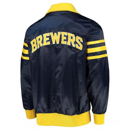 The Captain II Milwaukee Brewers Navy Satin Jacket - Image 2