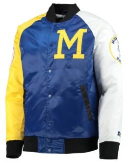 Milwaukee Brewers Tri-Color Full-Snap Satin Jacket