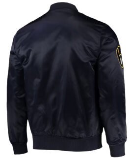 Milwaukee Brewers Wordmark Navy Satin Jacket