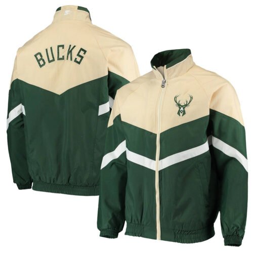 Bank Shot Oxford Milwaukee Bucks Green/Cream Jacket - Image 4