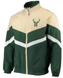 Bank Shot Oxford Milwaukee Bucks Green/Cream Jacket