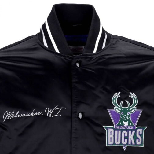 Milwaukee Bucks Team Origins Varsity Satin Jacket - Image 9
