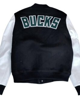 Milwaukee Bucks Black Letterman Jacket