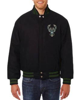 Milwaukee Bucks Varsity Black Wool Jacket