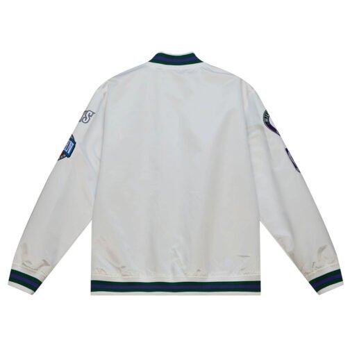 Milwaukee Bucks City Collection White Varsity Satin Jacket - Image 6