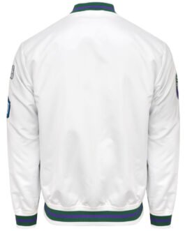 Milwaukee Bucks City Collection White Varsity Satin Jacket
