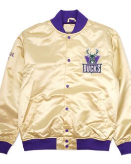 Milwaukee Bucks Golden Lightweight Satin Jacket