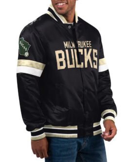 Milwaukee Bucks Home Game Black Jacket