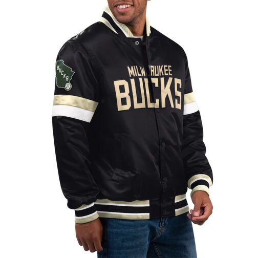 Milwaukee Bucks Home Game Black Jacket