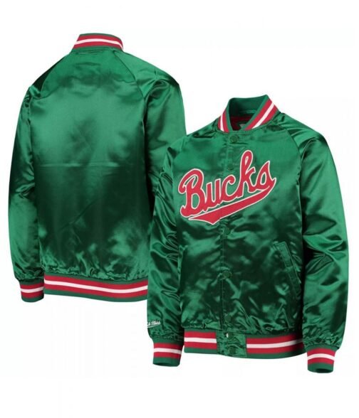 Classics Bomber Milwaukee Bucks Hardwood Green Jacket - Image 3