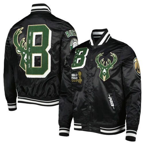 Milwaukee Bucks Mash Up Capsule Satin Jacket - Image 3