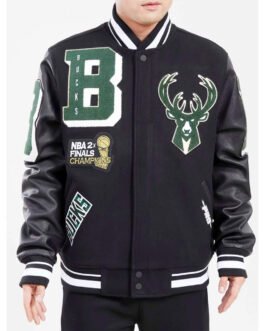 Mashup Milwaukee Bucks Varsity Black Jacket