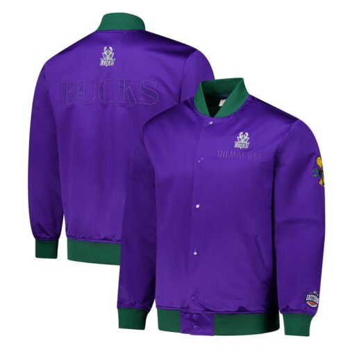 Milwaukee Bucks OG 3.0 Lightweight Purple Satin Jacket - Image 3