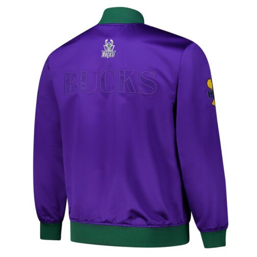Milwaukee Bucks OG 3.0 Lightweight Purple Satin Jacket - Image 2