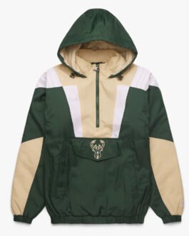 Milwaukee Bucks Pullover Half-Zip Jacket