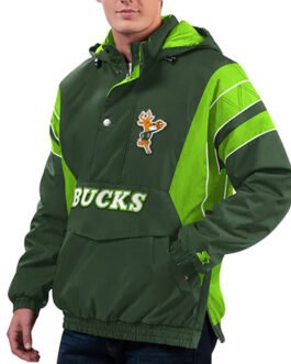 Milwaukee Bucks Force Green Pullover Jacket