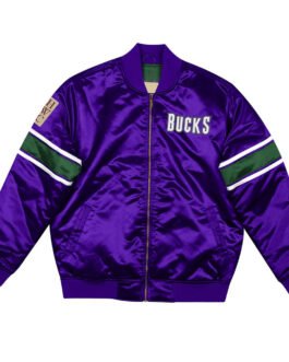 Milwaukee Bucks Heavyweight Purple Satin Jacket