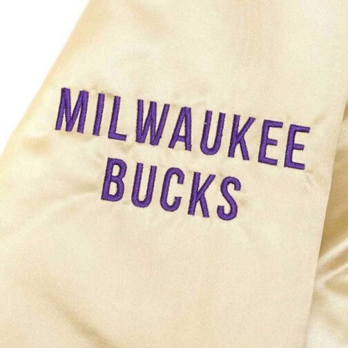 Milwaukee Bucks Golden Lightweight Satin Jacket - Image 4