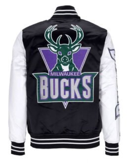 Milwaukee Bucks Team Origins Varsity Satin Jacket