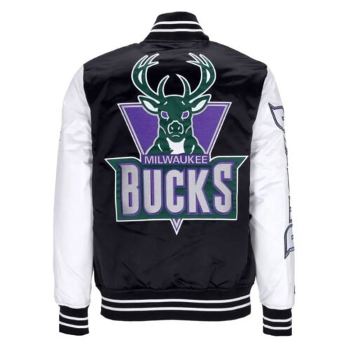 Milwaukee Bucks Team Origins Varsity Satin Jacket - Image 2