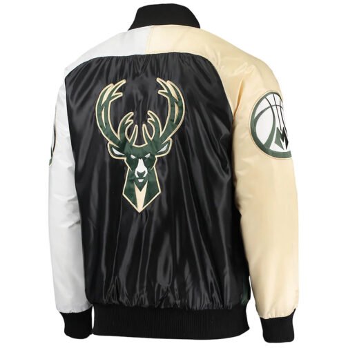 Milwaukee Bucks Tricolor Remix Satin Jacket - Image 2