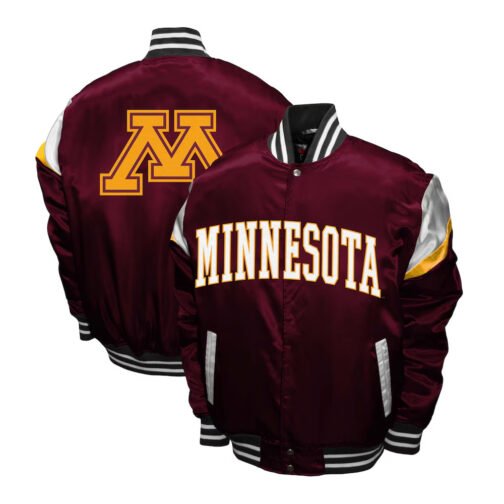 Minnesota Golden Gophers Power Maroon Satin Jacket - Image 3