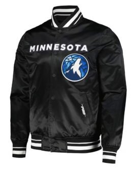 2024 City Edition Minnesota Timberwolves Black Satin Jacket